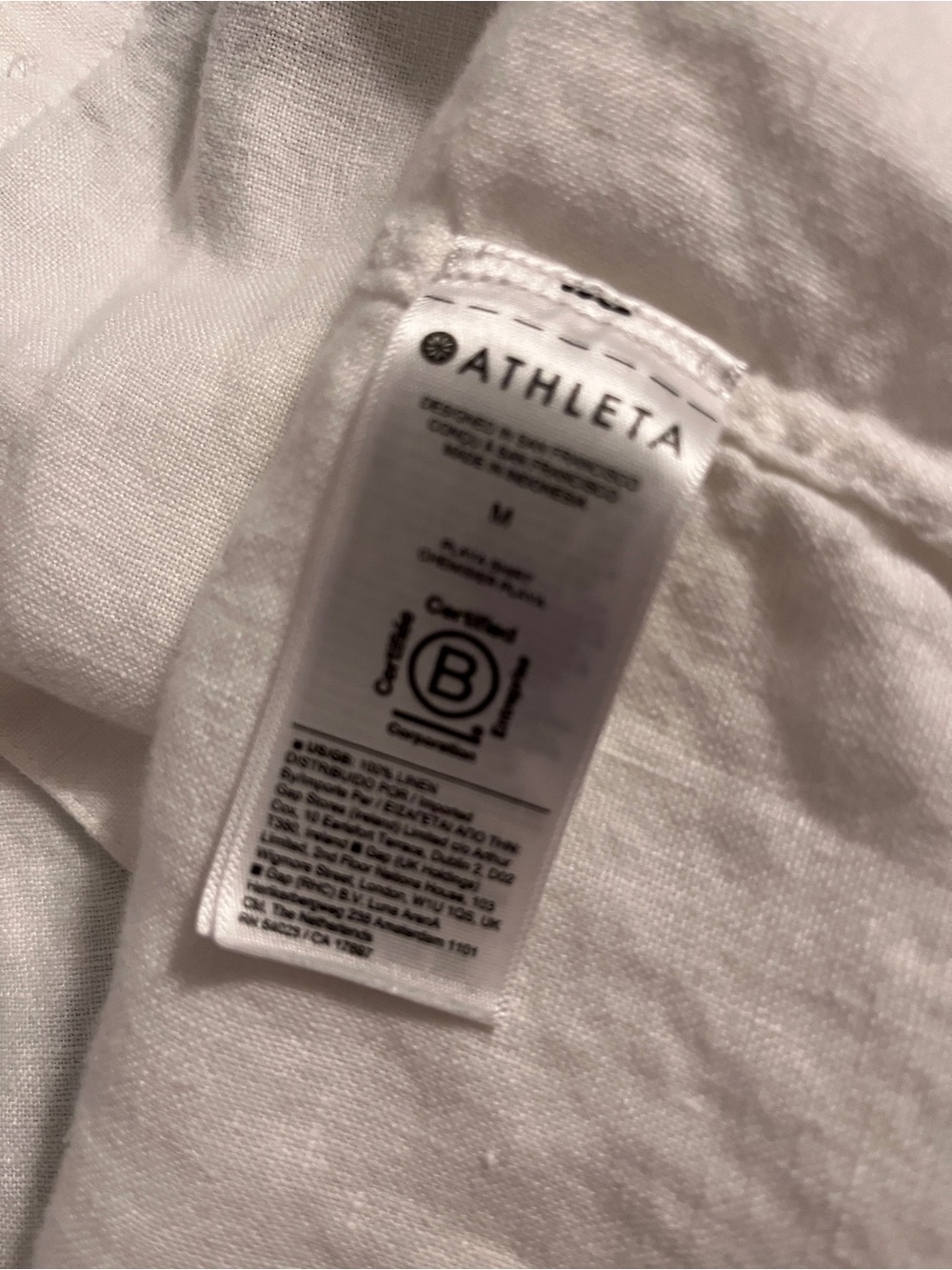 ATHLETA Linen Button Down Shirt Women’s Medium White Oversized - Picture 3 of 7